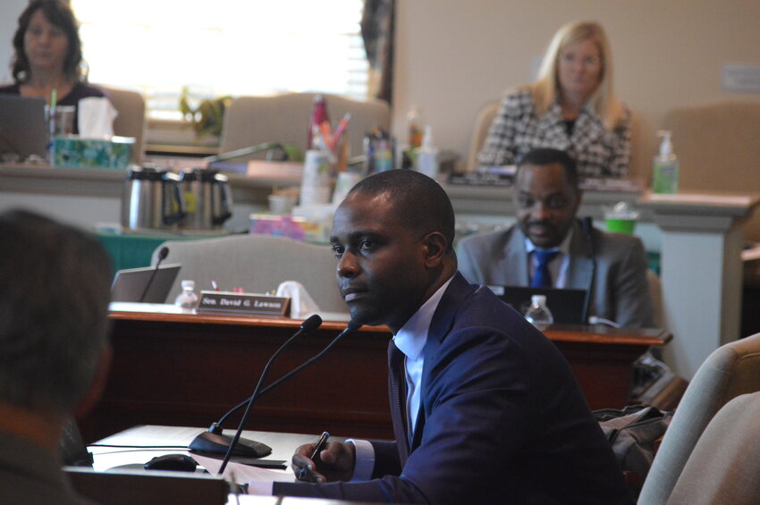 Delaware State Housing Authority director Eugene Young speaks to members of the Joint Finance Committee on Thursday. He outlined his agency's $8 million request for affordable-housing initiatives.