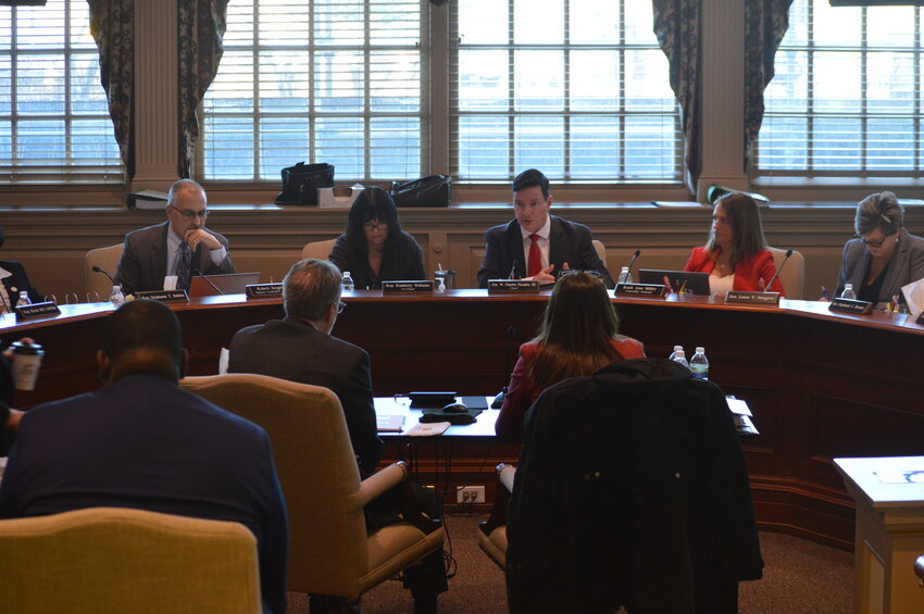 Education Secretary Dr. Mark Holodick and deputy secretary Kim Klein present the agency's FY25 budget requests to members of the Joint Finance Committee on Wednesday.