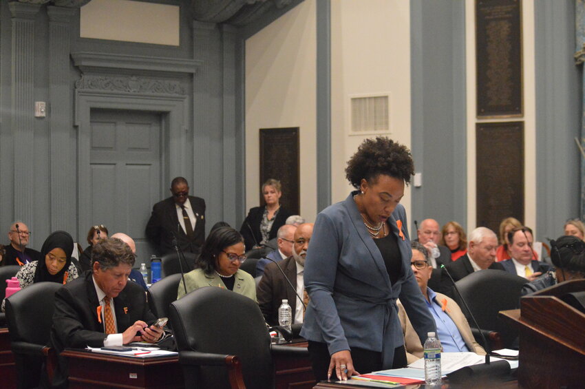 House Majority Leader Melissa Minor-Brown, D-New Castle, who is leading the permit-to-purchase initiative in the chamber, touted the success of similar laws during Thursday's session.