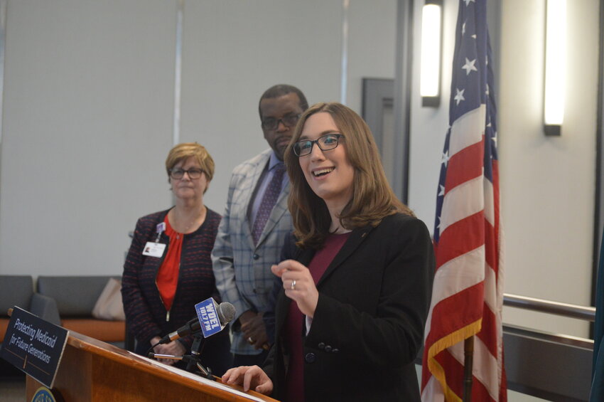 State Sen. Sarah McBride, D-Wilmington, announced the impending introduction of Senate Bill 13 at the Carvel State Office Building on Monday. Under the proposal, Delaware could unlock federal monies to improve and expand its Medicaid program.