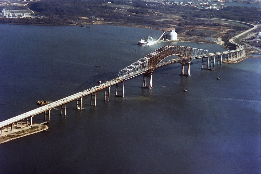 The Francis Scott Key Bridge in Baltimore is seen before its collapse.