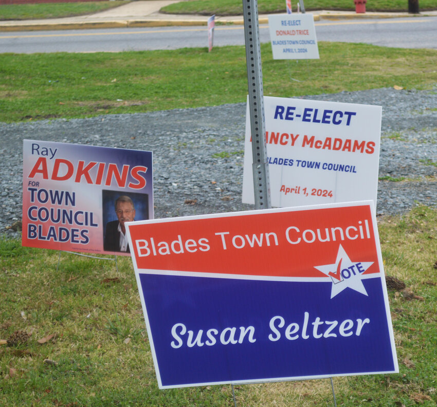 Susan Seltzer, Nancy McAdams and Donald Trice were the winners of council terms Monday in Blades.