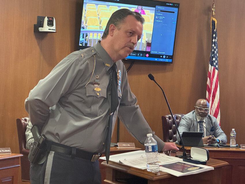 Dover Police Chief Thomas Johnson gives his annual report to City Council on Monday.