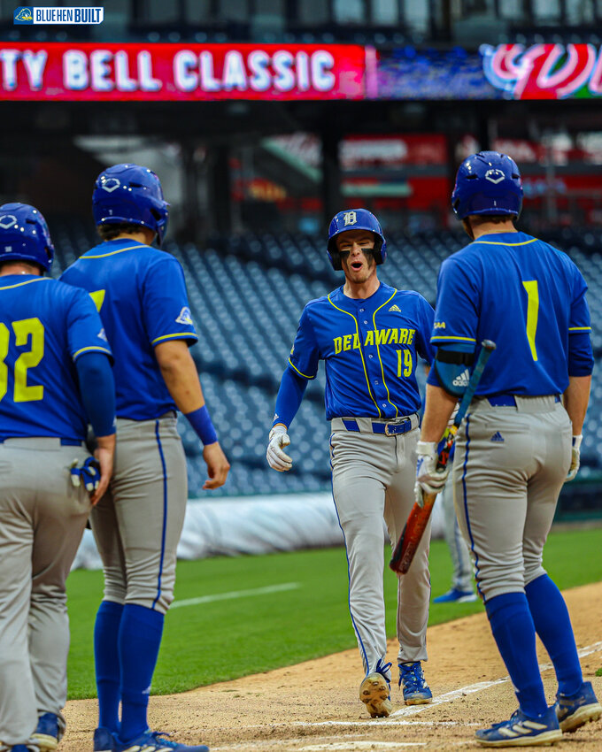 Delaware hit four homers on Wednesday night in its 18-2 win over Rider in the Liberty Bell Classic finals at Citizens Bank Park. UNIVERSITY OF DELAWARE ATHLETICS PHOTO.