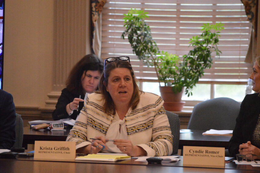 Rep. Krista Griffith addresses lawmakers during Wednesday's House Judiciary Committee meeting.