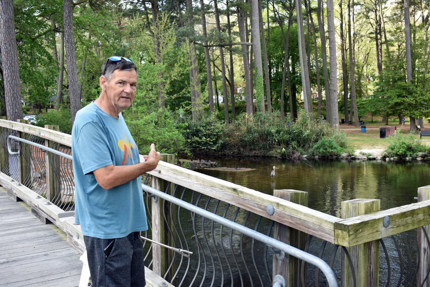 Craig Faunce admires the east prong of the Wicomico River on May 1. He travels to the city park bi-weekly to clean litter.