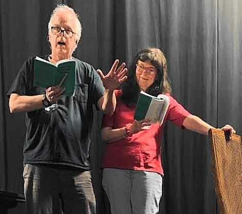 Chuck Rafferty and Gina Schuck star in Possum Point Players' &quot;For Peter Pan on her 70th Birthday.&quot;