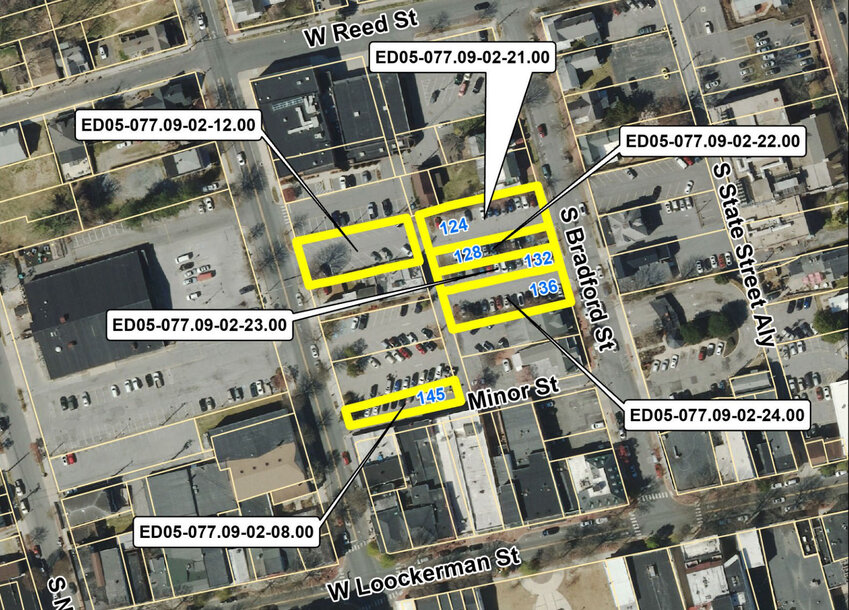 The parcels to be donated by the city of Dover for the mobility center are along South Governors Avenue and South Bradford Street.