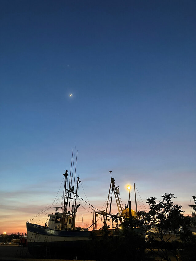 Richard L Bryan, of Lewes, enjoyed dusk at the Lewes Boatyard.