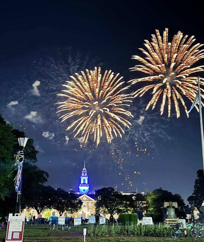 Beth Petit de Mange enjoyed the kick-off fireworks for Dover Days on May 2 at Legislative Hall.