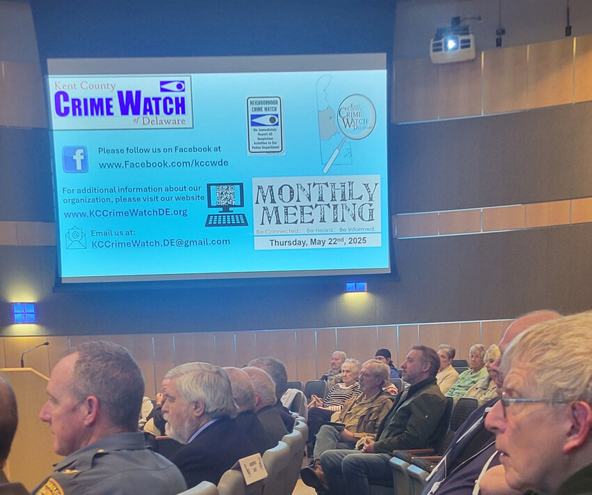 Kent County Crime Watch's monthly meeting took place in Levy Court chambers on May 22.