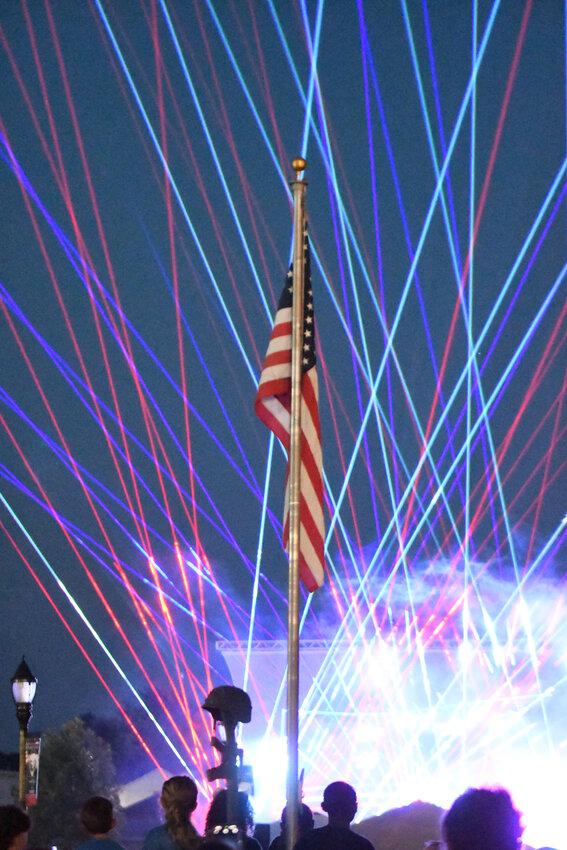250th party Milford puts on laser light show