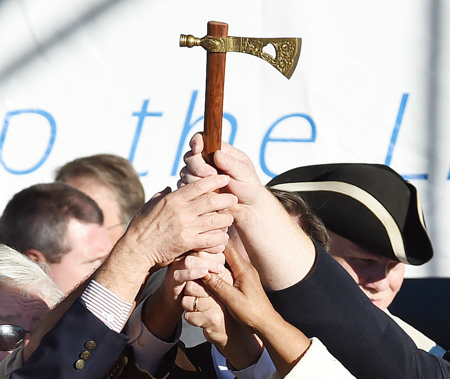 The Hatchet is buried with Don Petitmermet, Jane Hovington, Wolfgang Von Baumgart and James Brittingham as Sussex County Return Day was held in Georgetown with politicians "Burying the Hatchet" to end the 2018 Election. Special to the Delaware State News / Chuck Snyder
