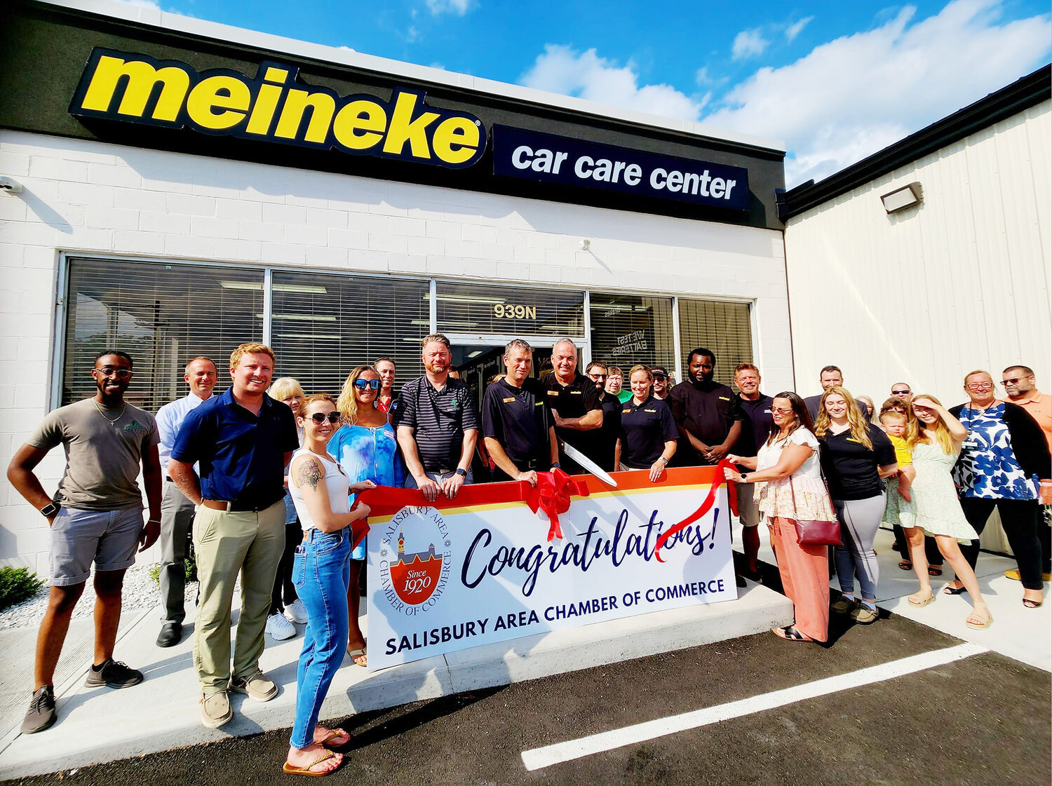The Salisbury Area Chamber of Commerce recently joined Meineke Car Care of Salisbury co-owners Jennifer Runyon and Mike Keesley as they celebrated the opening of their franchise.