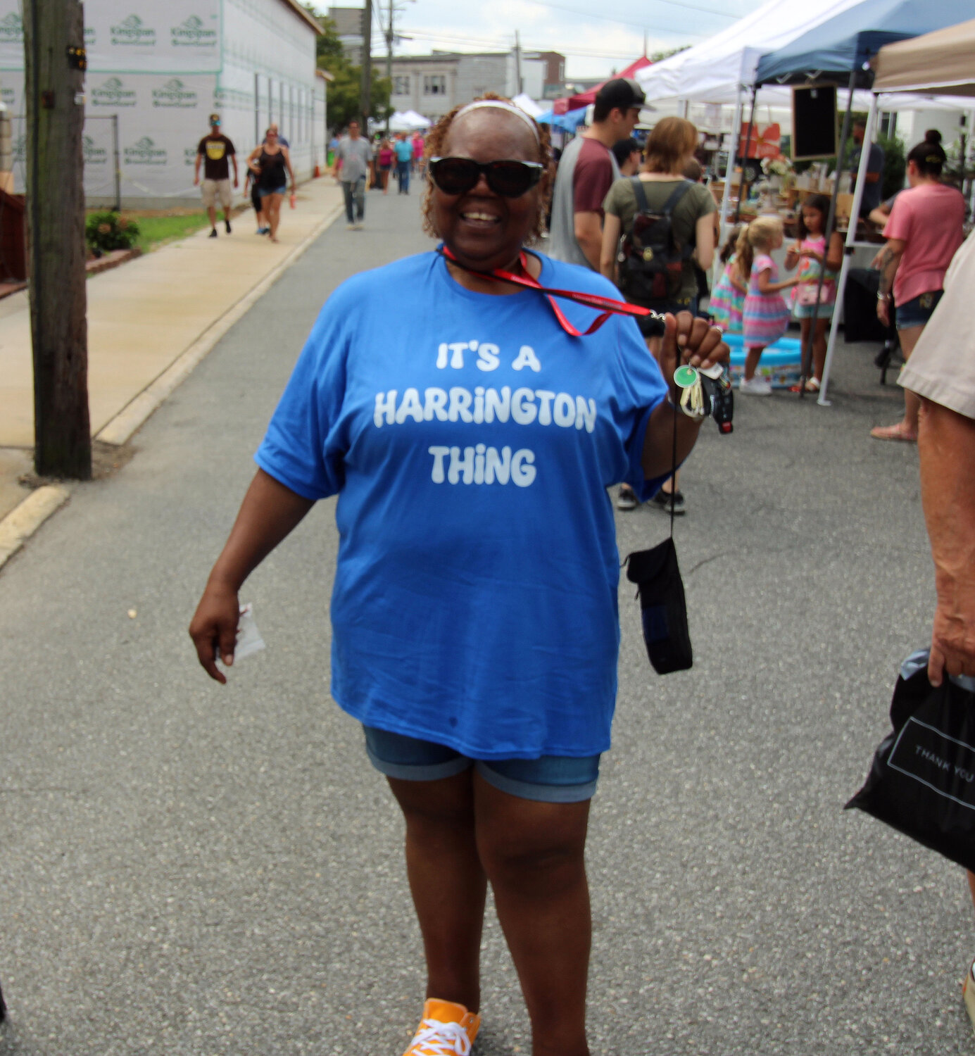 Trina Walker, of Harrington, showed her pride for her hometown with a shirt that read "It's a Harrington Thing" on Saturday during Harrington Heritage Day.