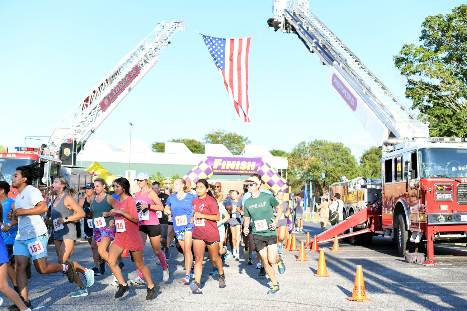 Nearly 500 runners and walkers competed in the 2022 Run, White & Blue 5K run/1-mile walk. This year's event takes place Thursday at Delaware Technical Community College's Owens Campus in Georgetown and benefits scholarships for veterans and first responders.