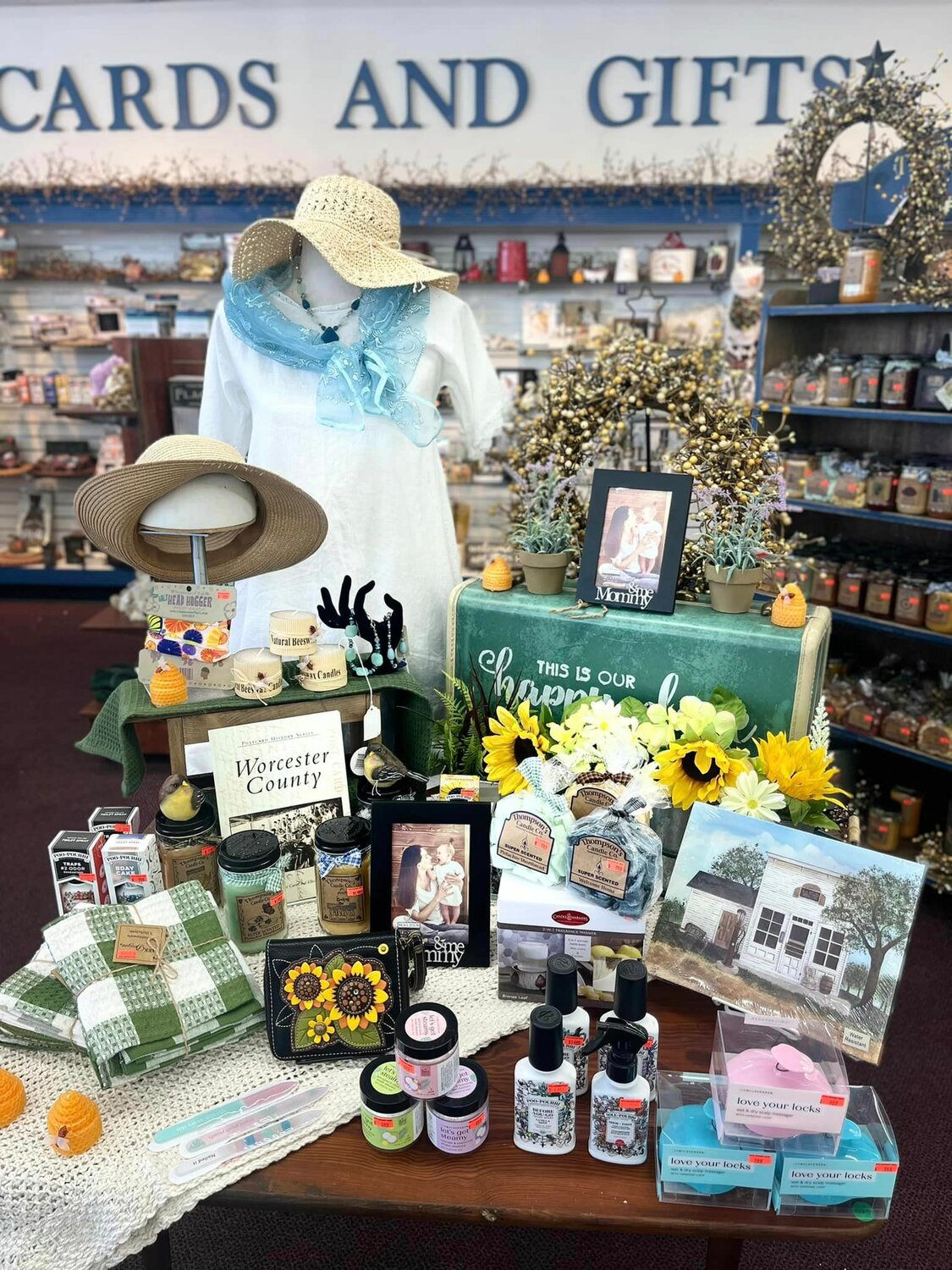 Darlene's Gifts includes Pennsylvania Dutch and Russell Stover candies, stuffed animals, Simply Southern T-shirts, socks, beach gifts, knick-knacks and signs.