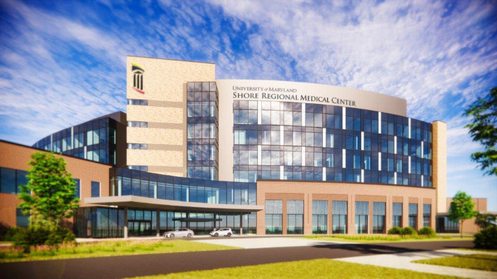 Seen here is the University of Maryland Shore Regional Health’s new Regional Medical Center rendering following its schematic design phase.