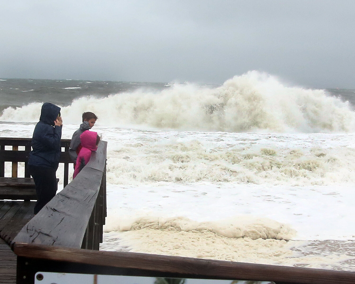 Ophelia's effects -- high winds and high waves -- drew curious impressed visitors to Cape Henlopen State Park Saturday.