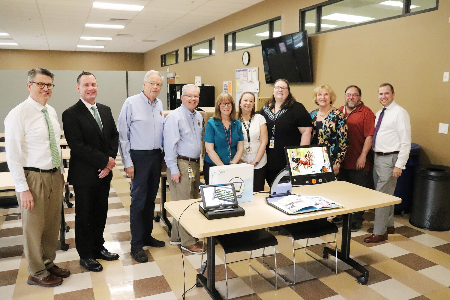 The Salisbury Lions Club donated $23,000 worth of magnifiers to Wicomico Public Schools. It included four Reveal 16 Digital Desk Magnifiers for students with sight loss or low vision as a comfortable reading and writing aid.