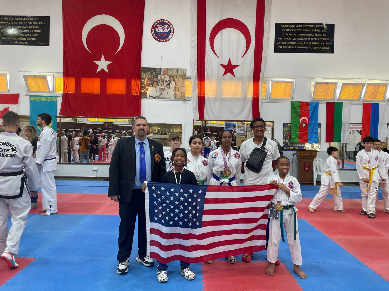 A group of Smryna martial artists competed at the Global Taekwon-Do Federation World Championship in the Turkish Republic of Northern Cyprus. They included Master Anthony Skinner, Salma Omaid, Ryland Fuller, Darius Raines, Logan Sahn, Brooklynn Jones and Baylie Cerutti.