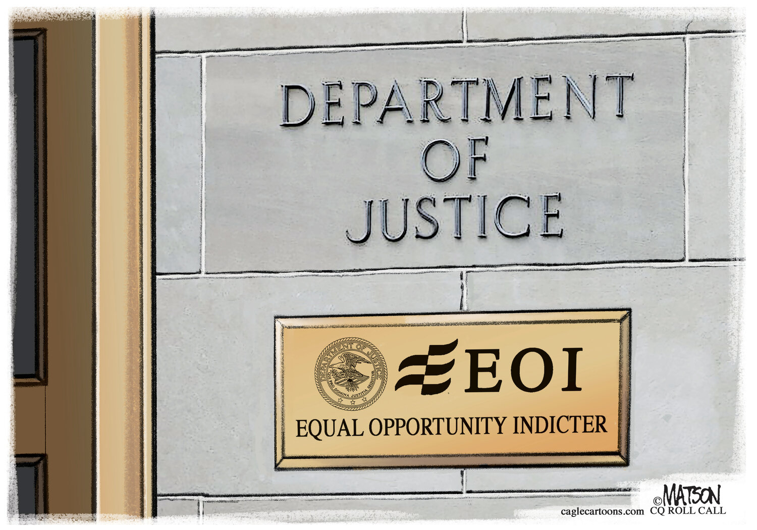 FILE PHOTO: Signage is seen at the headquarters of the United States Department of Justice (DOJ) in Washington, D.C., U.S., May 10, 2021. REUTERS/Andrew Kelly/File Photo
