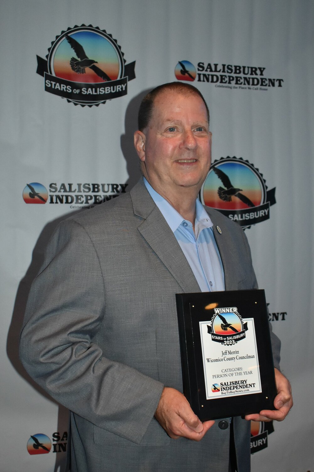 Jeffrey “Jeff” Merritt was named Person of the Year at the 2023 Stars of Salisbury.