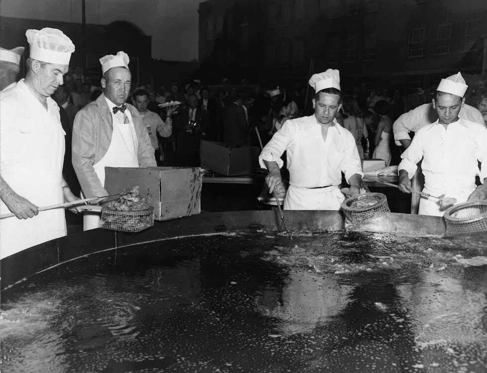 The World's Largest Frying Pan made its first appearance at the Delmarva Chicken Festival in 1957.
