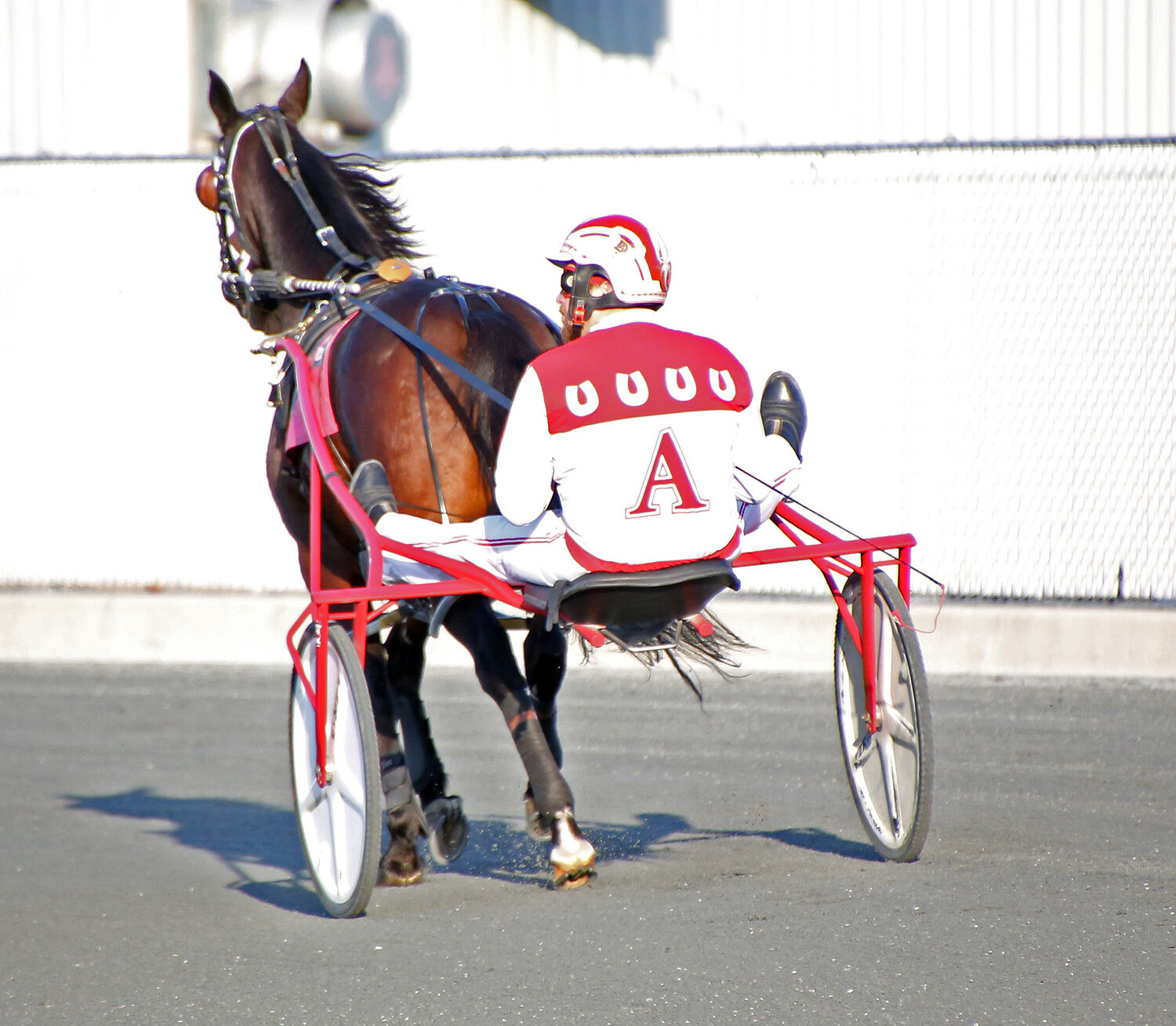 Allan Davis, the leading driver at Harrington Raceway, sports an  "A" on the back of his driver's suit.