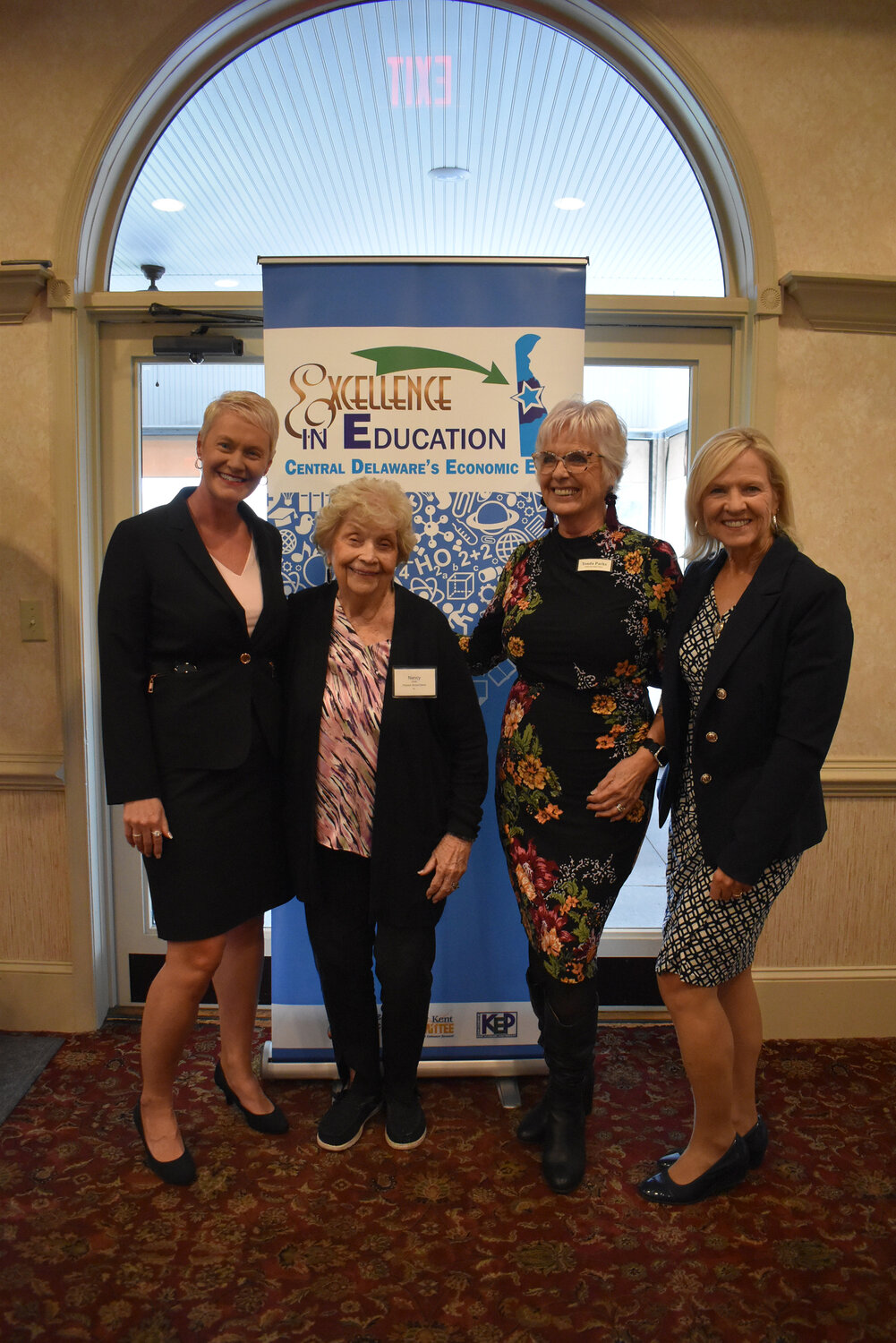 From left, Jen Cohan, Nancy Cook, Tonda Parks and Bethany Hall-Long at Excellence in Education 2023.