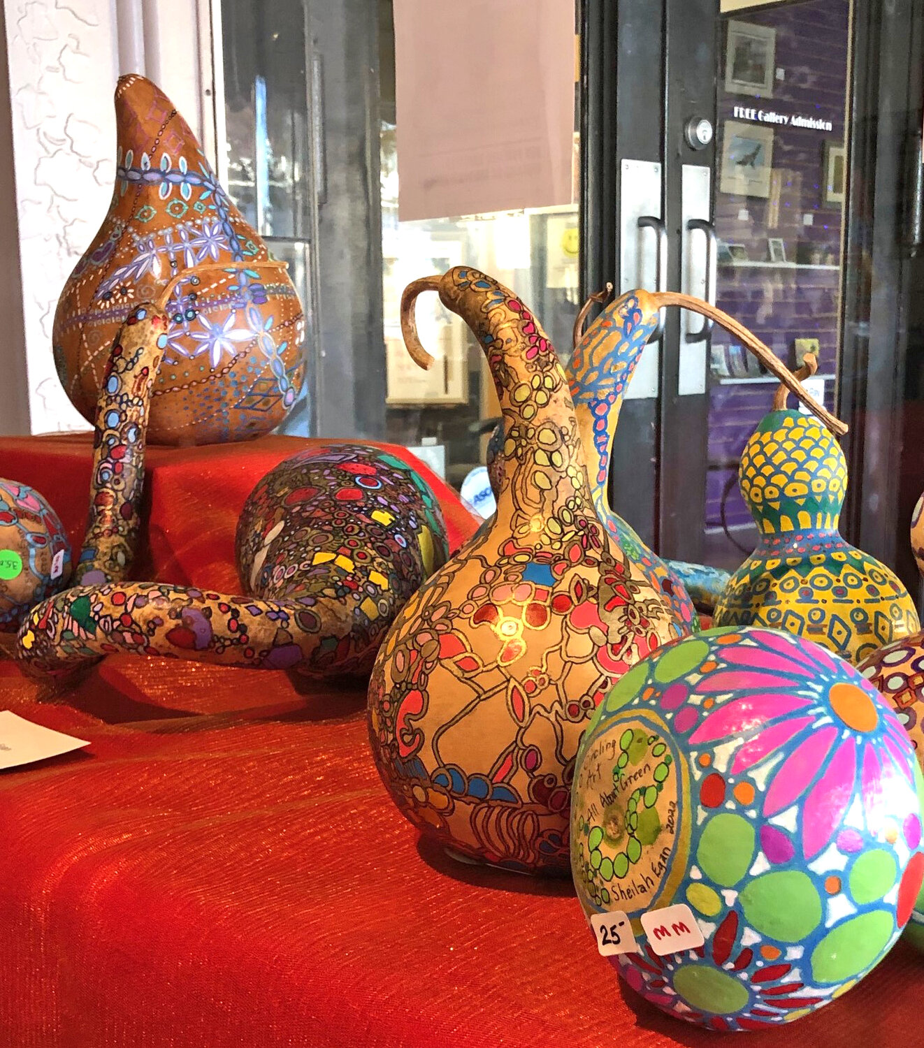Painted gourds by Sheila Egan