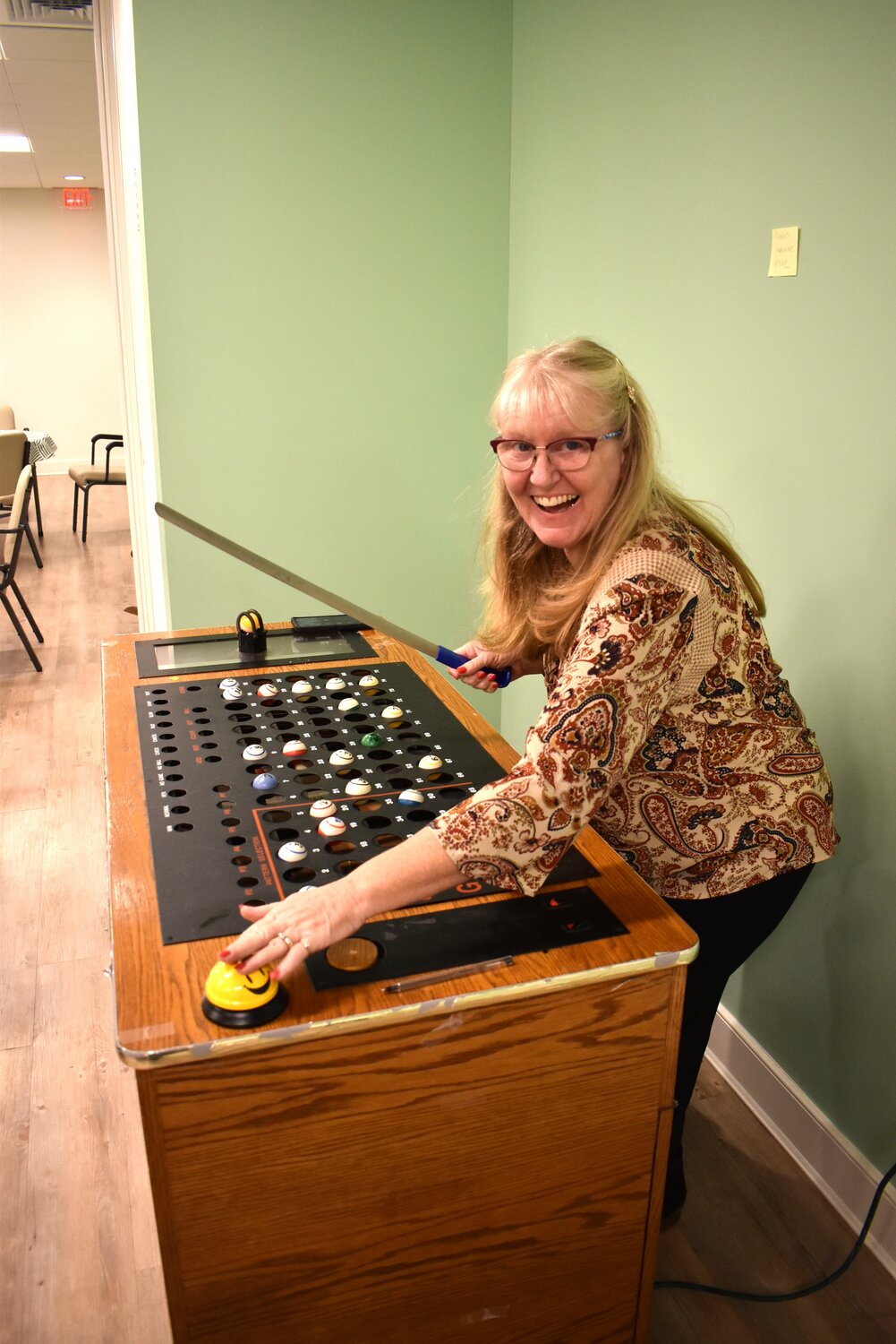 Cathy Koyanagi of the Dorchester Banner proved to be an enthusiastic Bingo caller at Thrive Dorchester 2023, hosted by the Banner at the Weinberg Intergenerational Center.