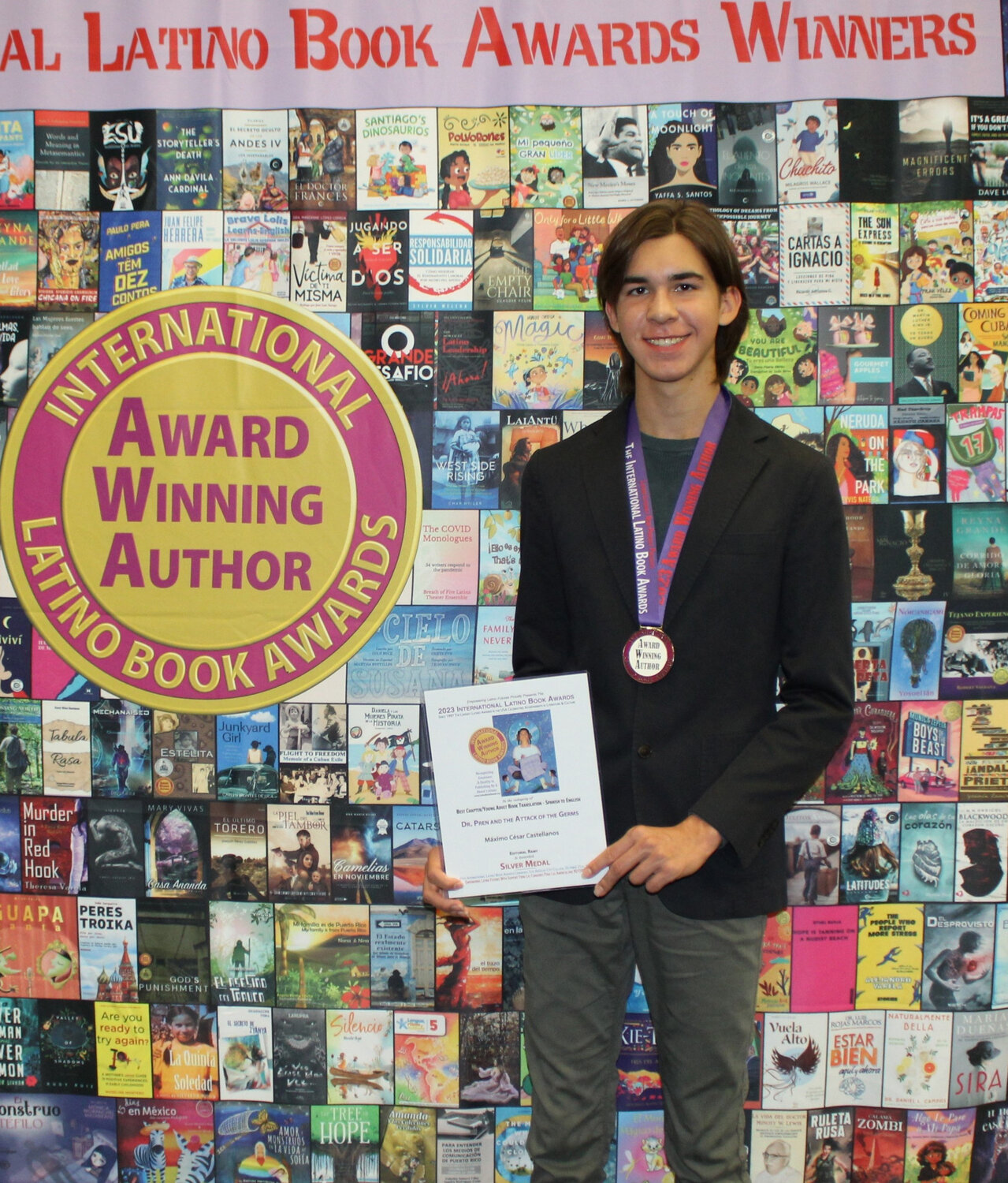 Máximo César Castellanos received a gold medal, a silver medal, and an honorable mention at the 2023 International Latino Book Awards.