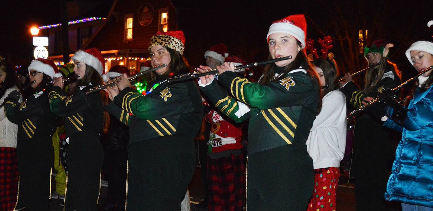 Musicians from Southern Delaware School of the Arts, Selbyville Middle School and Indian River High School strike up a holiday tune during the 9th Annual Dagsboro Christmas Parade.