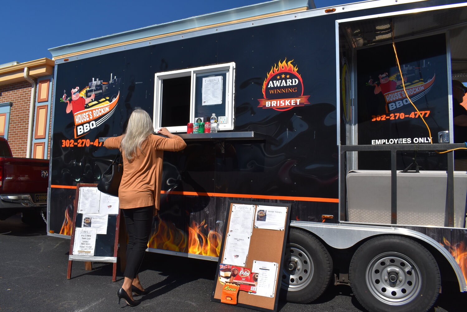 House's Rockin' BBQ barbecue trailer (food truck) at Thrive Milford 2023, hosted by the State News at Milford Senior Center.