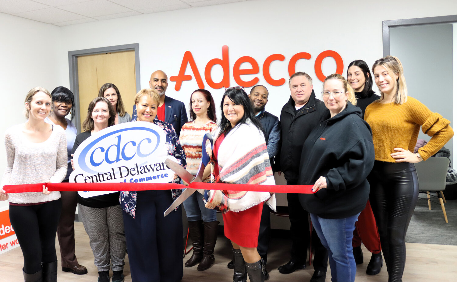 Central Delaware Chamber of Commerce members and friends joined Adecco Staffing Branch Manager Gigi Traynor and her team to celebrate the grand opening of the new location.