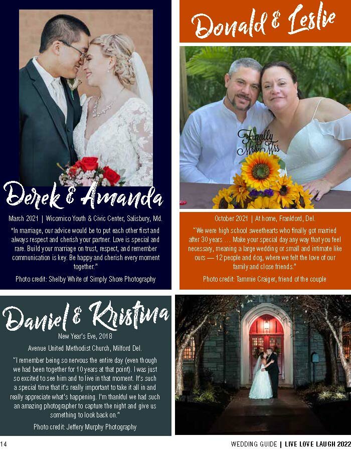 A page from the Live Love Laugh Wedding Guide.