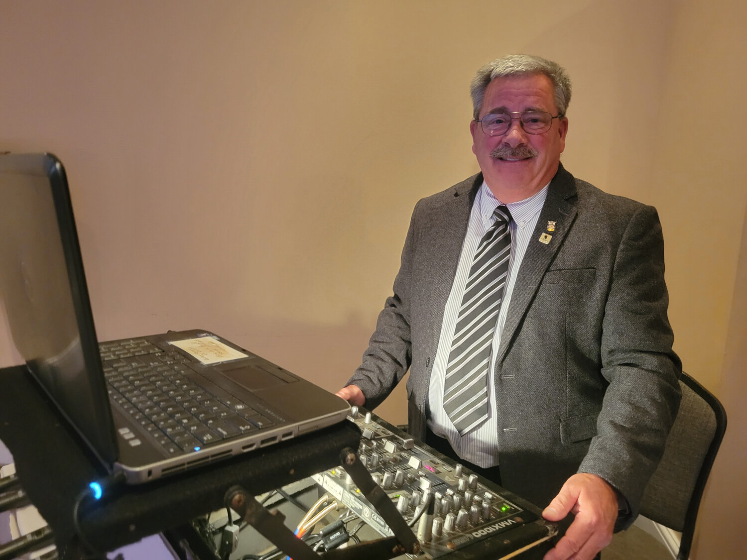 DJ Paul Freebery provides music at the Middletown Area Chamber of Commerce Gala on Friday.