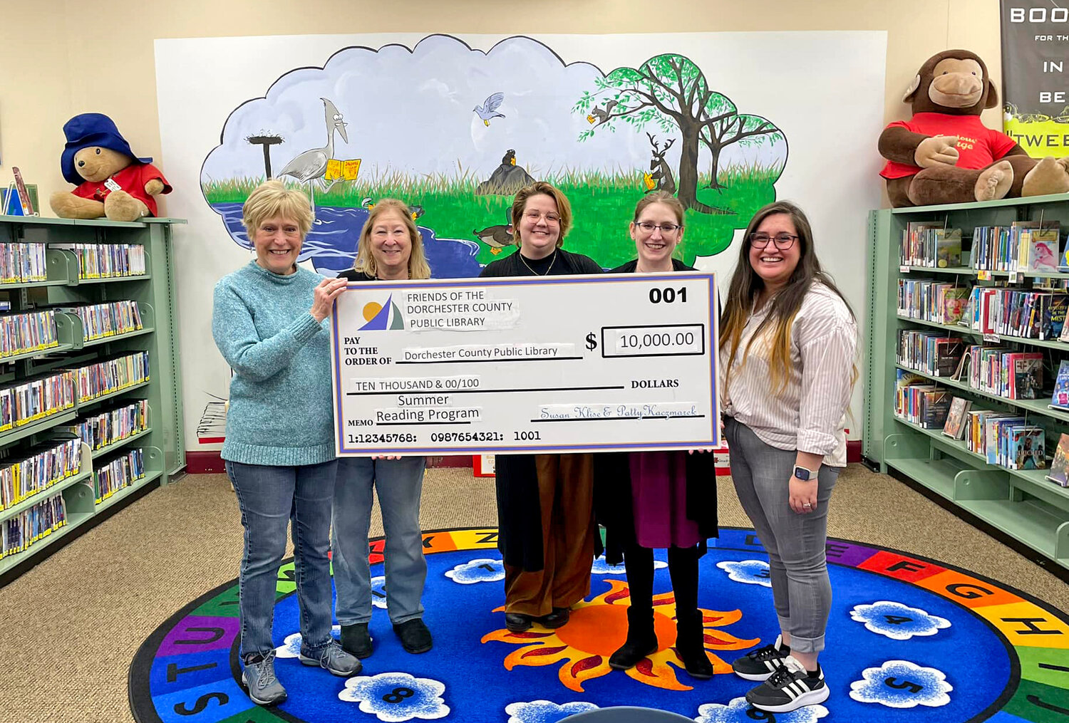 On Jan. 23, the Friends of the Library made their annual donation to the Dorchester Library. Pictured here in the children’s section of the Cambridge branch from left to right are Susan Klise and Patty Kaczmarek of the Friends and Maya Rogowski, Julie Kennedy and Liana Sewell, library staff. The funds donated were raised through the Friends’ Second Saturday book sales, memberships, and donations. To give to the Library, and/or the Friends, go to Dorchesterlibrary.org/support. All donations are tax deductible and support programming and collection enhancement at both branches of our Dorchester library. This year’s Friends’ donation is going towards the 2024 Summer Reading Program for the youth of Dorchester.