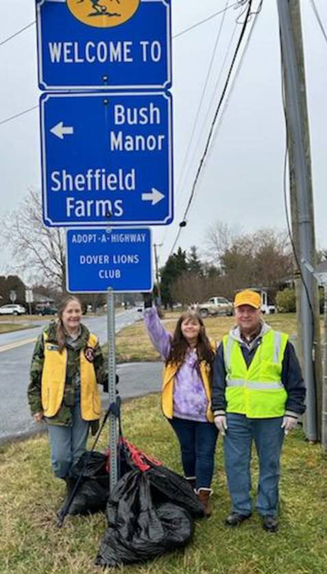 The Dover Lions Club completed its first 2024 road cleanup at E. Denny’s Road from Rt. 13 to the dead end at Rt.1.