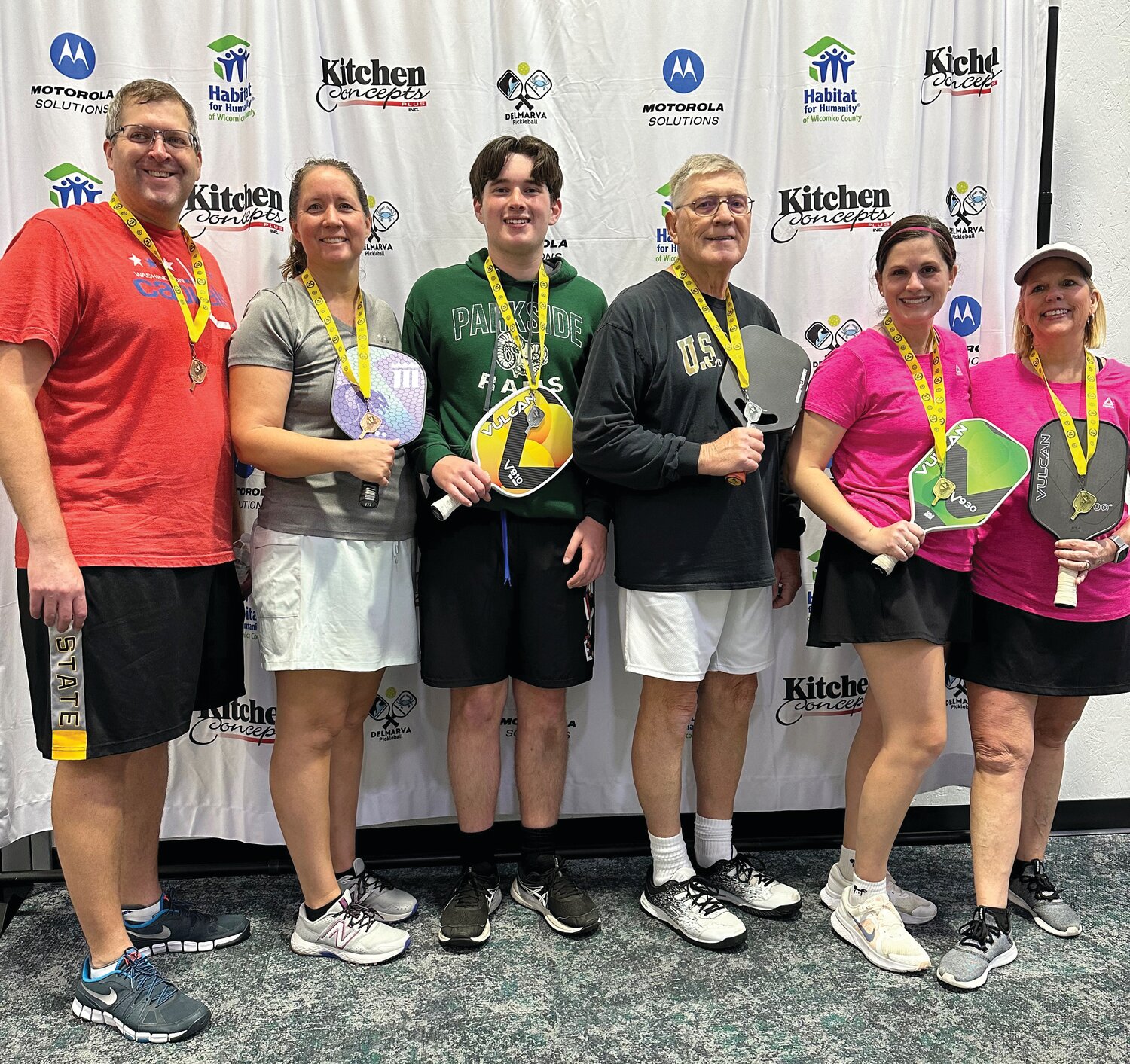FRUITLAND -- On March 23, Habitat for Humanity of Wicomico County held their first “Kitchens for Kitchens Pickleball Tournament” fundraiser at Crown Sports Center in Fruitland, with 60 players of various ages and skill levels participating. [Courtesy photo]