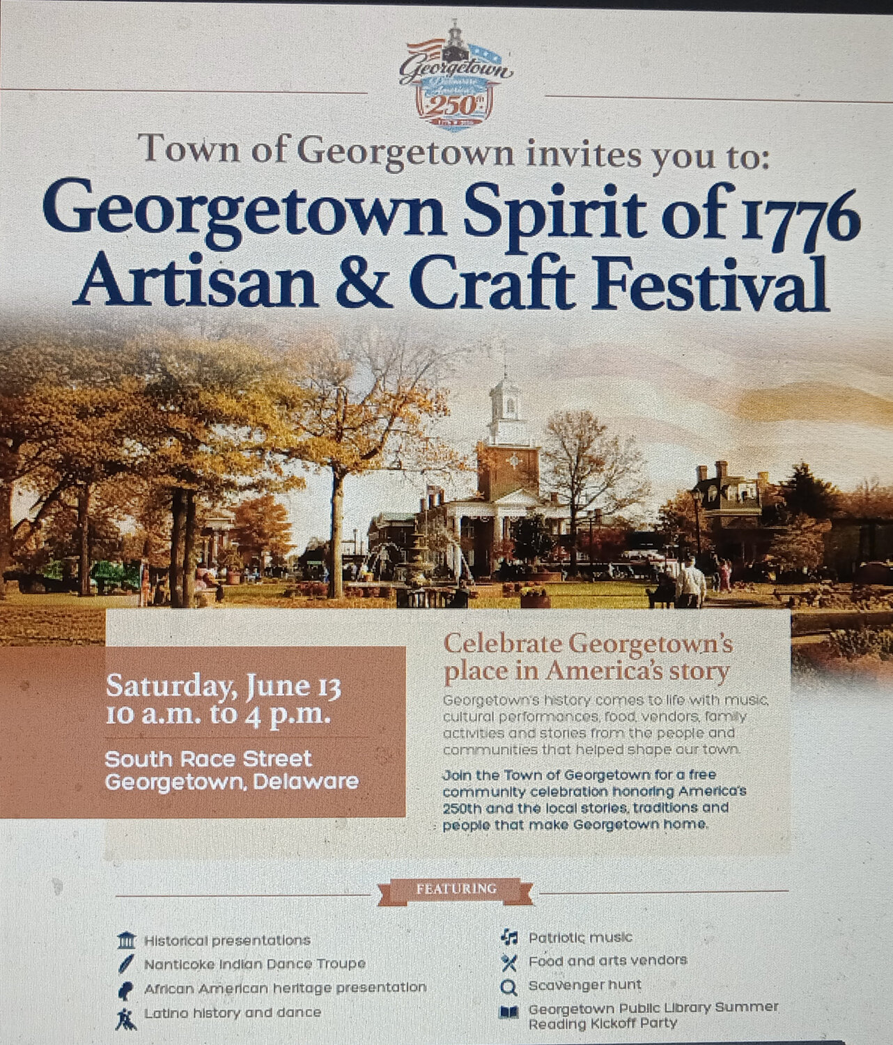 Georgetown Spirit of 1776 Artisan & Craft Festival this Saturday, June 13