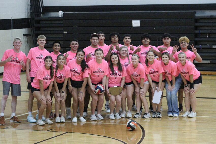 The Gonzales High School juniors and seniors kicked off the annual powder puff games with the powder puff volleyball game Friday, May 10. The juniors (Team Black) defeated the seniors (Team Pink) in four sets. The juniors and seniors squared off for the annual powder puff football game Wednesday, May 15.