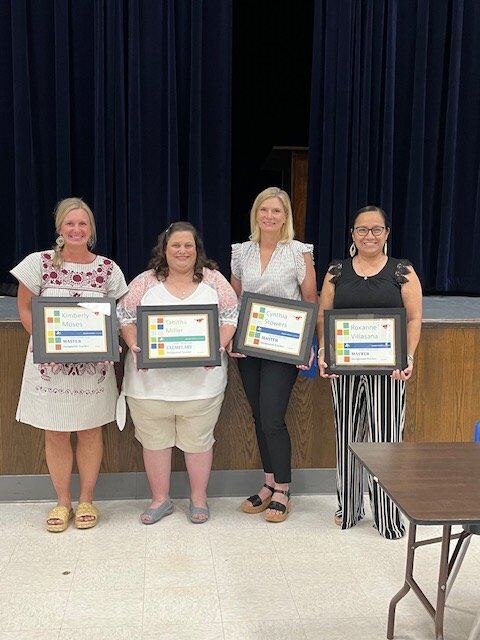 Nixon-Smiley CISD honored Roxanne Villasana (Master), Cynthia Stowers (Master), Tabitha Miller (Exemplary) and Kimberly Moses (Master) for achieving designations through the state&rsquo;s Teacher Incentive Allotment program. Laura VanGundy (Master) and Patrice Turner (Master) earned designations as well, but were not present at the Monday, May 13 board meeting.