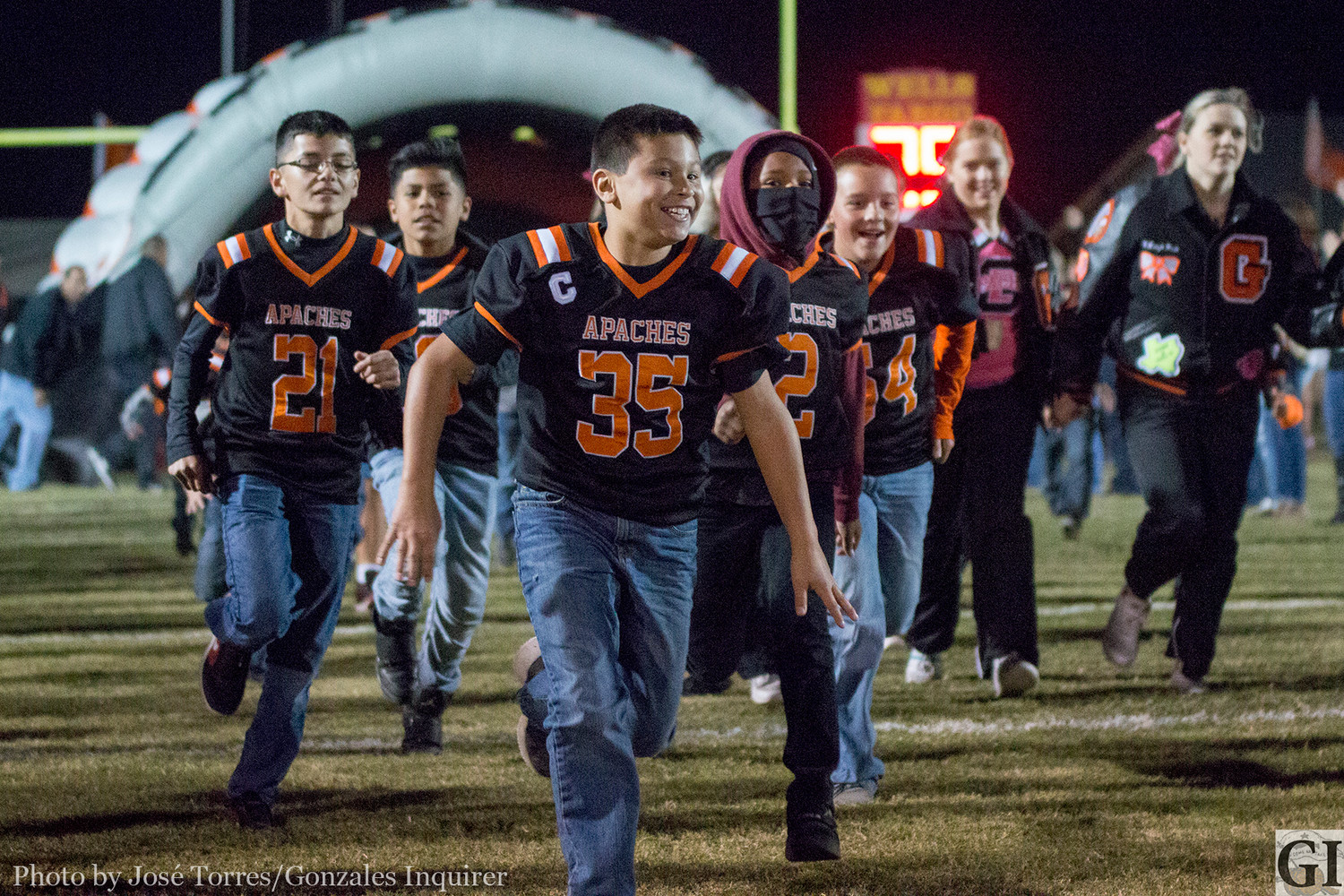 Gonzales celebrated their youth league as athletes from the Gonzales County Youth Football League ran the tunnel Friday night.