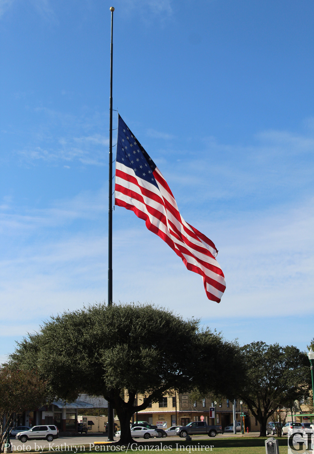 The City of Gonzales has lowered flags to half-staff in observance of a presidential proclamation honoring the victims and families affected by the mass shooting Sunday afternoon at First Baptist Church, in Sutherland Springs. The flag will remain at half-staff until sunset, on Thursday, November 9. “We offer our deepest sympathy for the families who lost loved ones in this tragic event,” Gonzales Mayor Connie Kacir said.