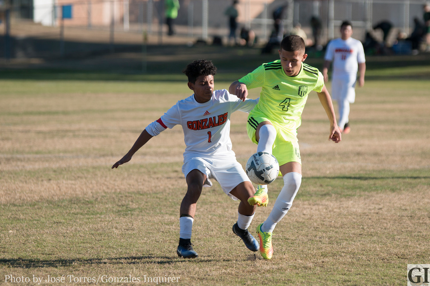 Anthony Veliz (1) was active in the tournament, scoring five of the team’s 12 goals as the Apaches won one game and lost two last weekend in Pleasanton.
