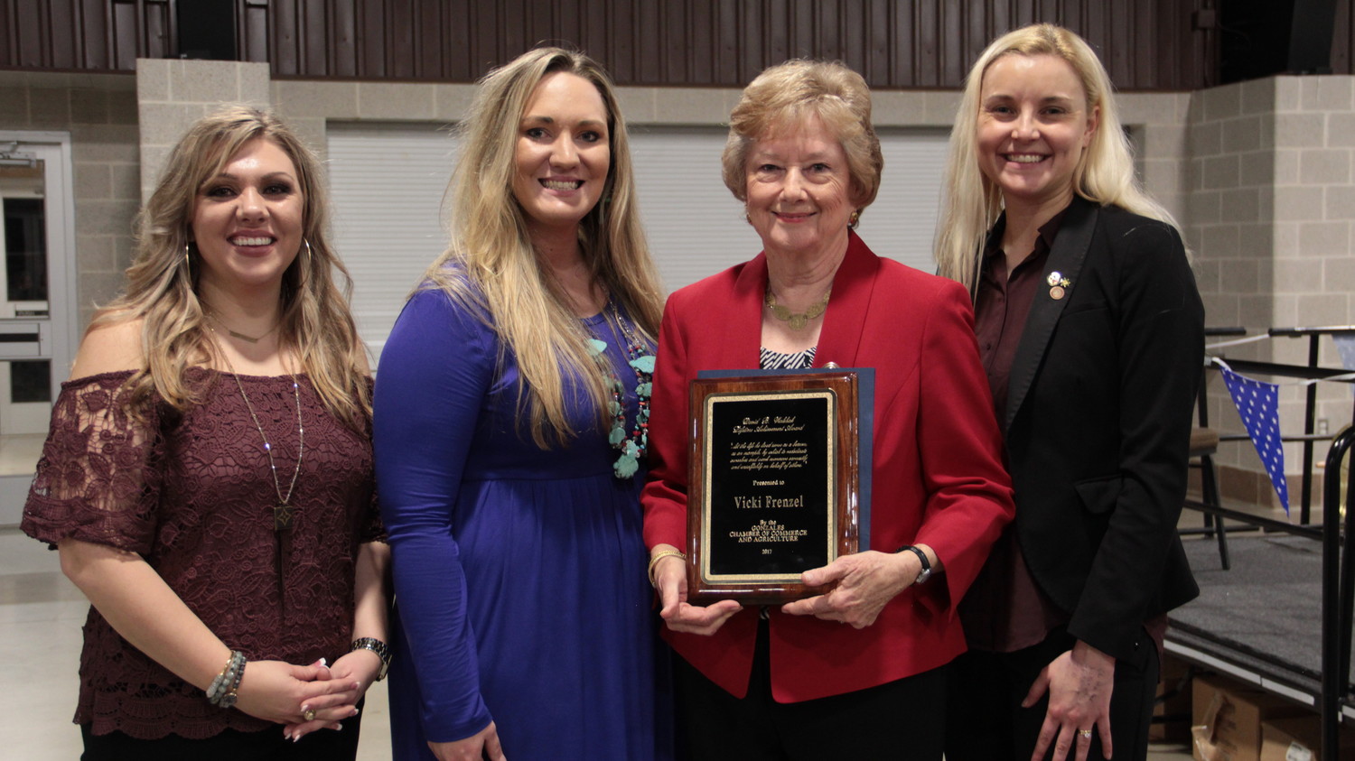 Vicki Frenzel was honored with the 2018 David B. Walshak Lifetime Achievement during the Gonzales Chamber of Commerce’s annual chamber banquet.