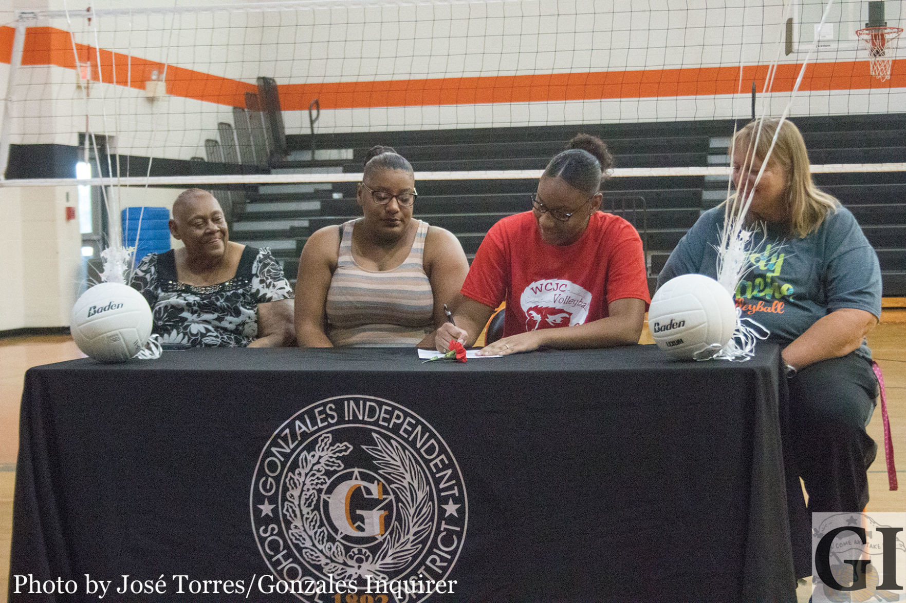 Alex James signed her letter of intent to Wharton County Junior College on Tuesday in front of her family and head coach Bernice Voigt.