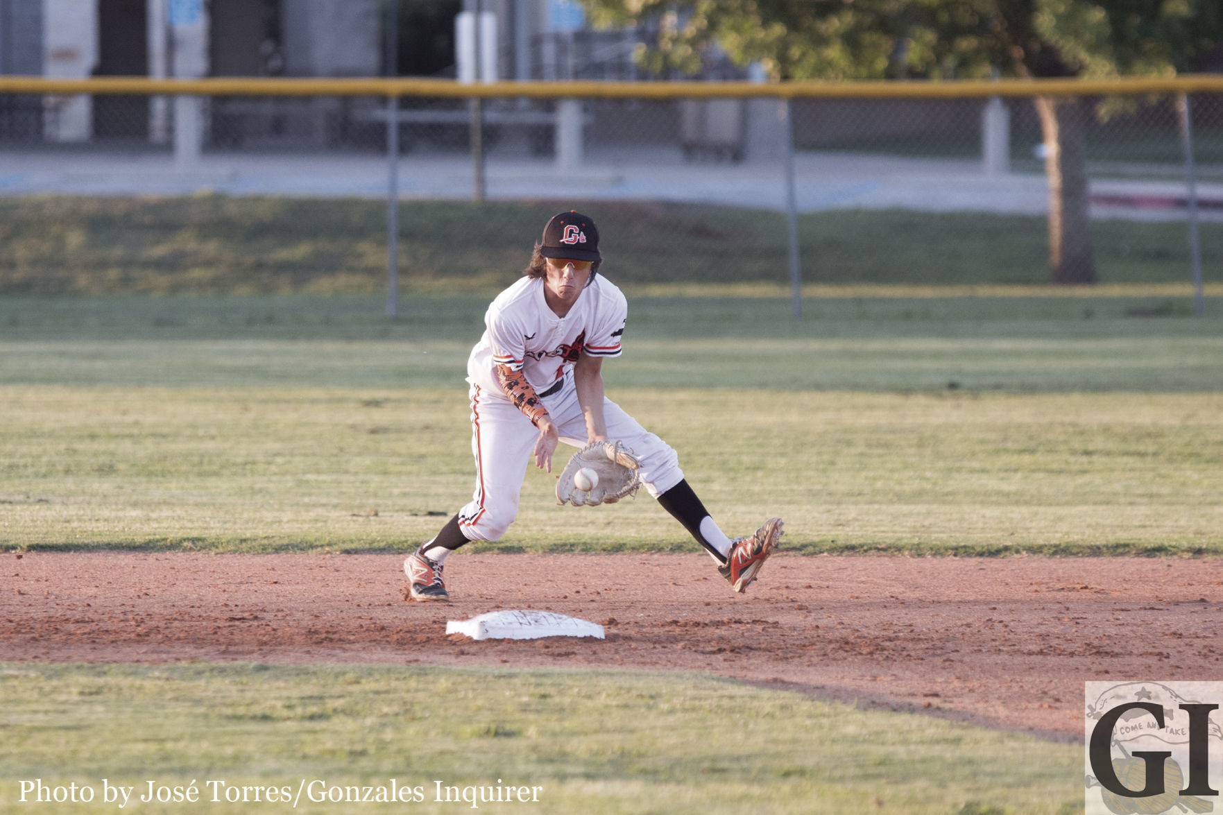 Shortstop Devon Banda (3) makes a routine play near second base in Gonzales’ 11-0 loss against Wimberley. These routine plays are going to be key for the Apaches if they are to beat Austin Eastside Memorial on Tuesday.